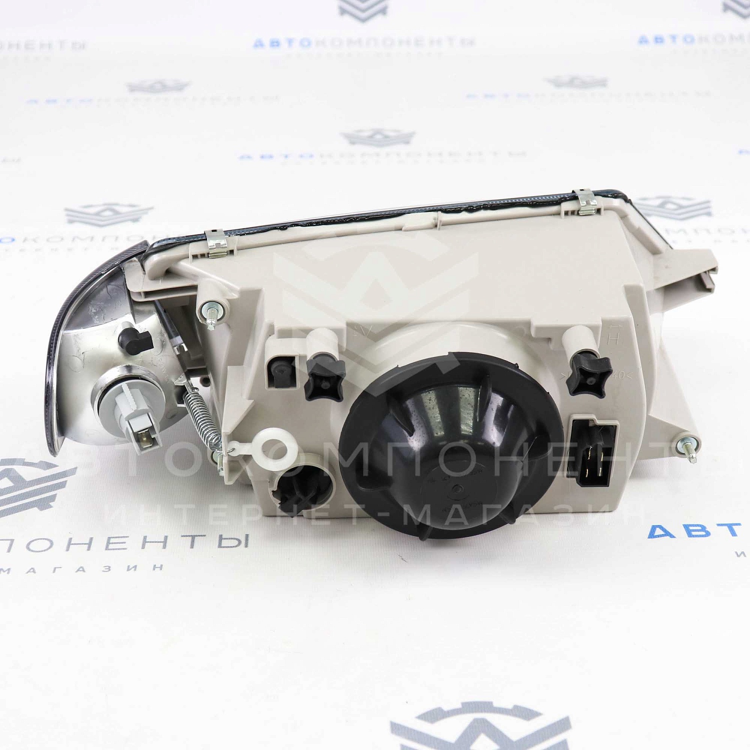 Фары с би-линзой и ДХО (черные маски) ВАЗ 2113, 2114, 2115 (тонированные поворотники)