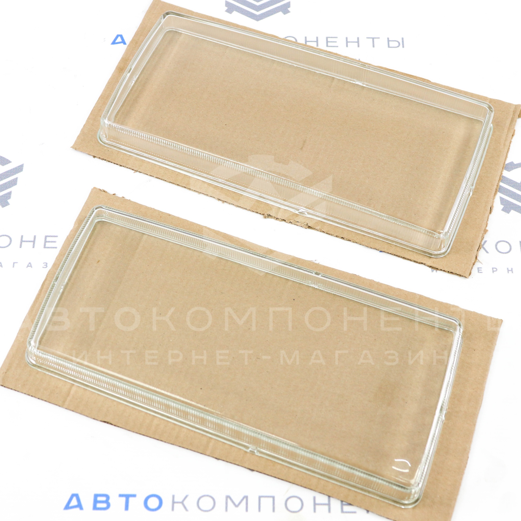 Гладкие стекла передних фар (без рифлений) ВАЗ 2104, 2105, 2107. Комплект передних стекол.