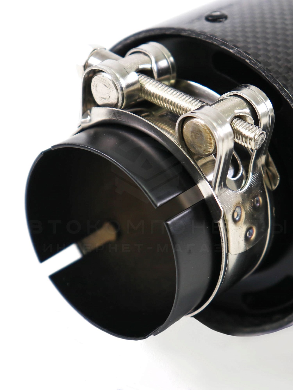 Насадка на глушитель AKRAPOVIC (открытого типа) 51-89мм (карбон, черная)