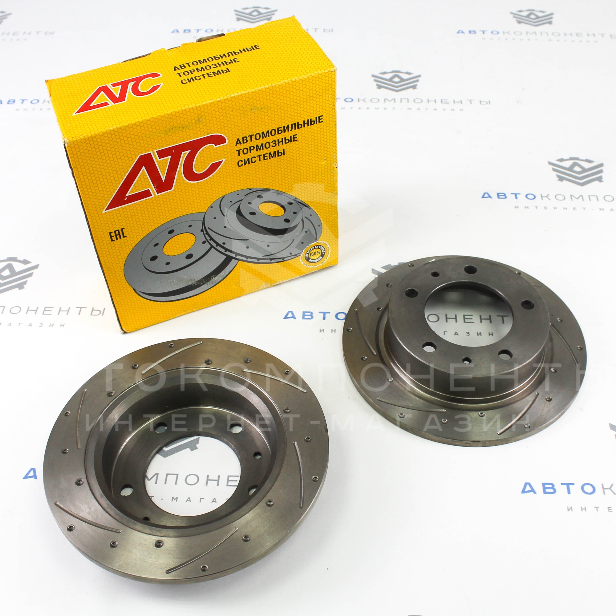 Тормозные диски (нового образца) "АТС" Sport (насечки, перфорация) Лада Нива 4х4 Урбан