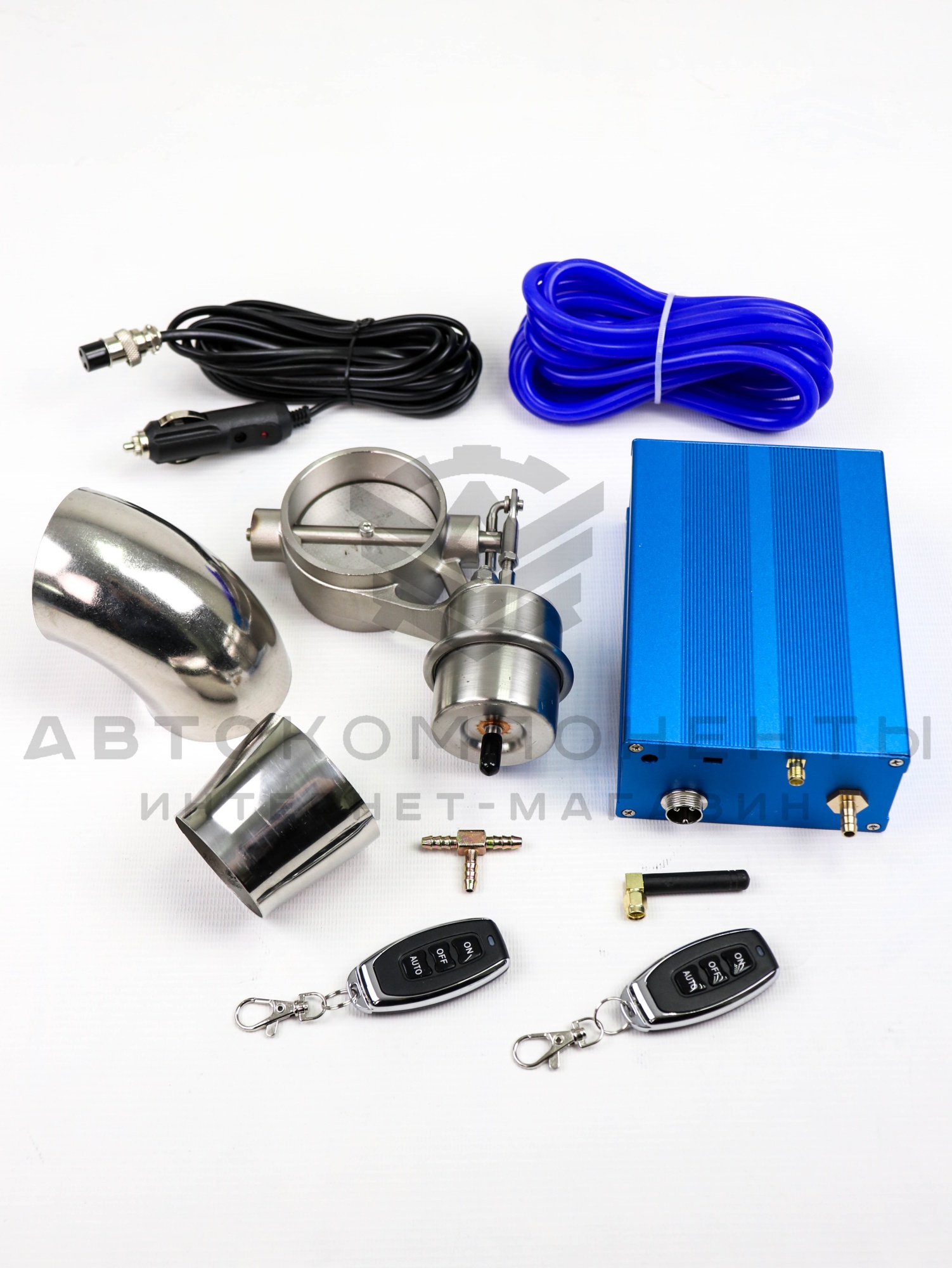 Комплект управляемого выхлопа (вакуумная заслонка 63мм) с пультом ДУ