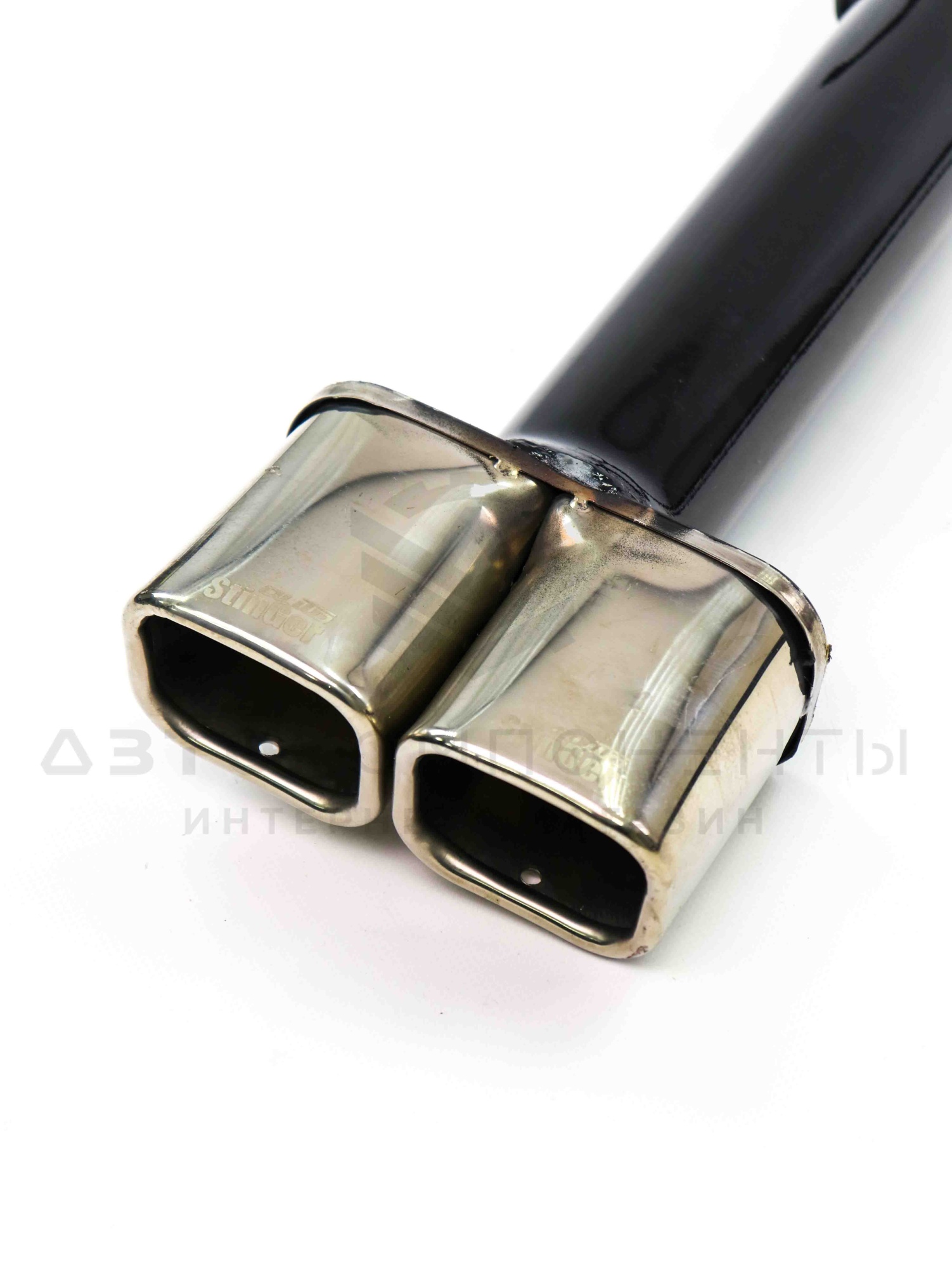 Глушитель "Stinger" прямоточный, раздвоенный (с двойными квадратными насадками) ВАЗ 2110