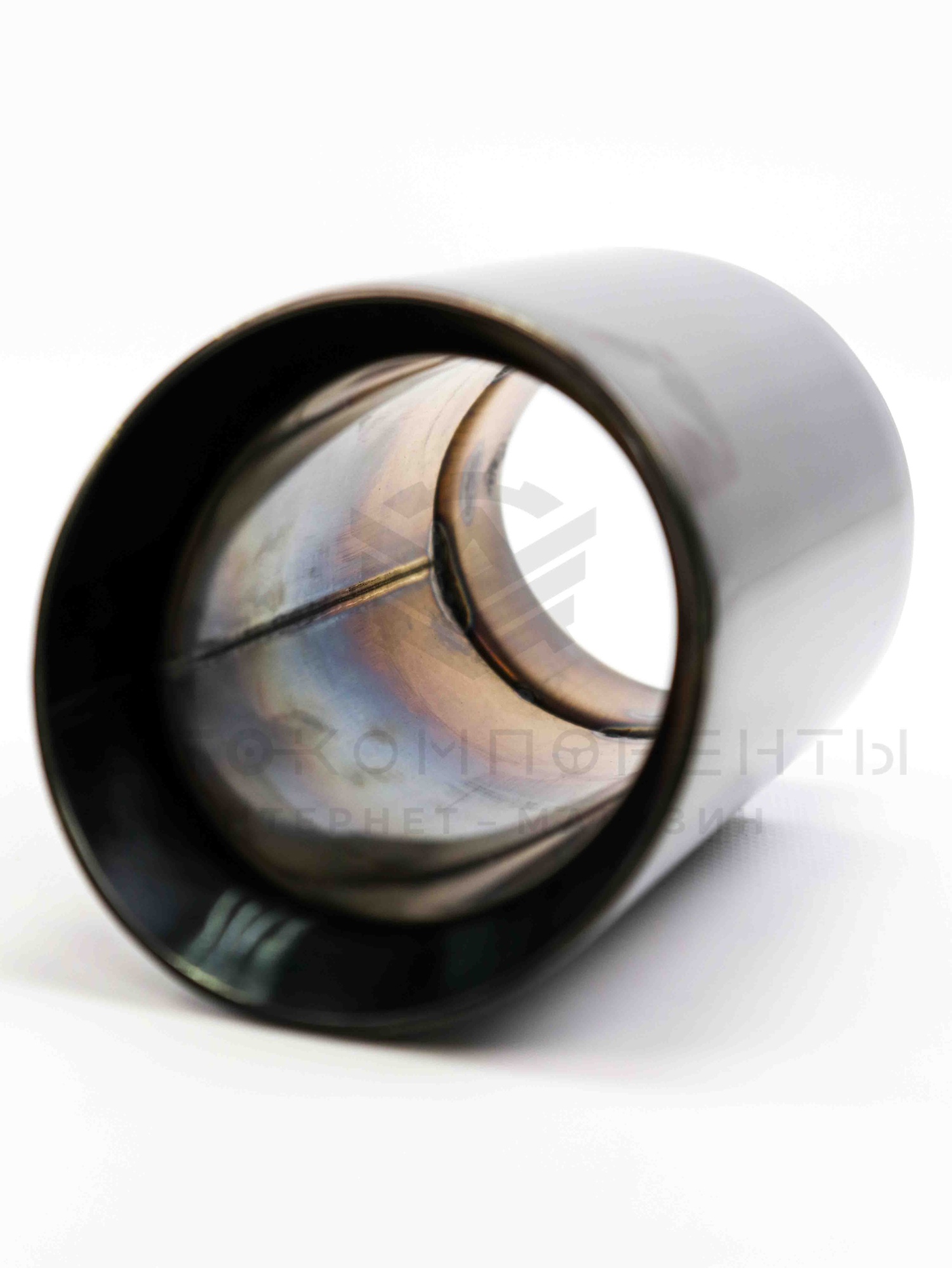 Насадка на глушитель (скошенная) 65-89мм (темный хром)