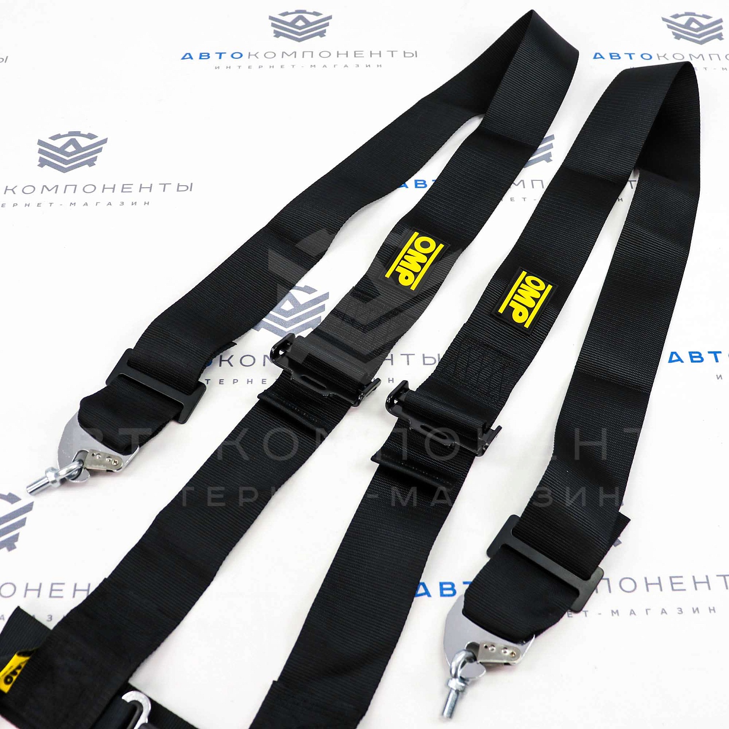 Ремни безопасности STREET OMP style 4-х точечные (черные)