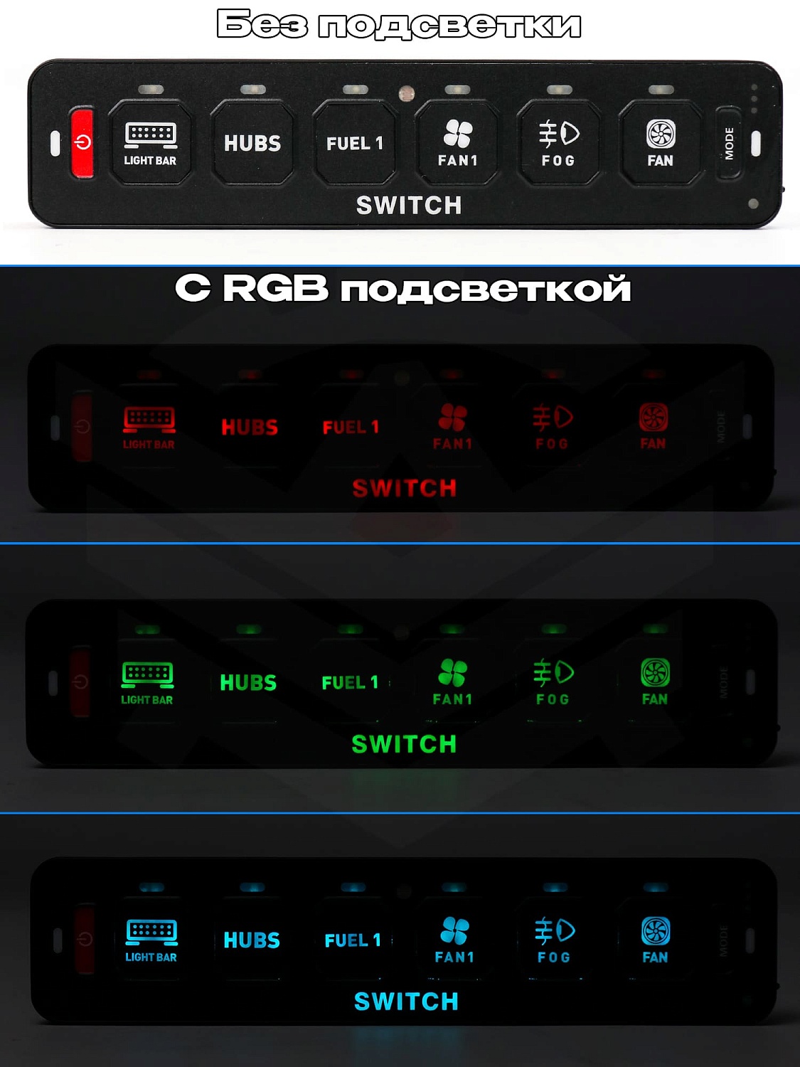 Универсальная панель переключателей KeyPad (кейпад) на 6 кнопок с PDM (беспроводной)