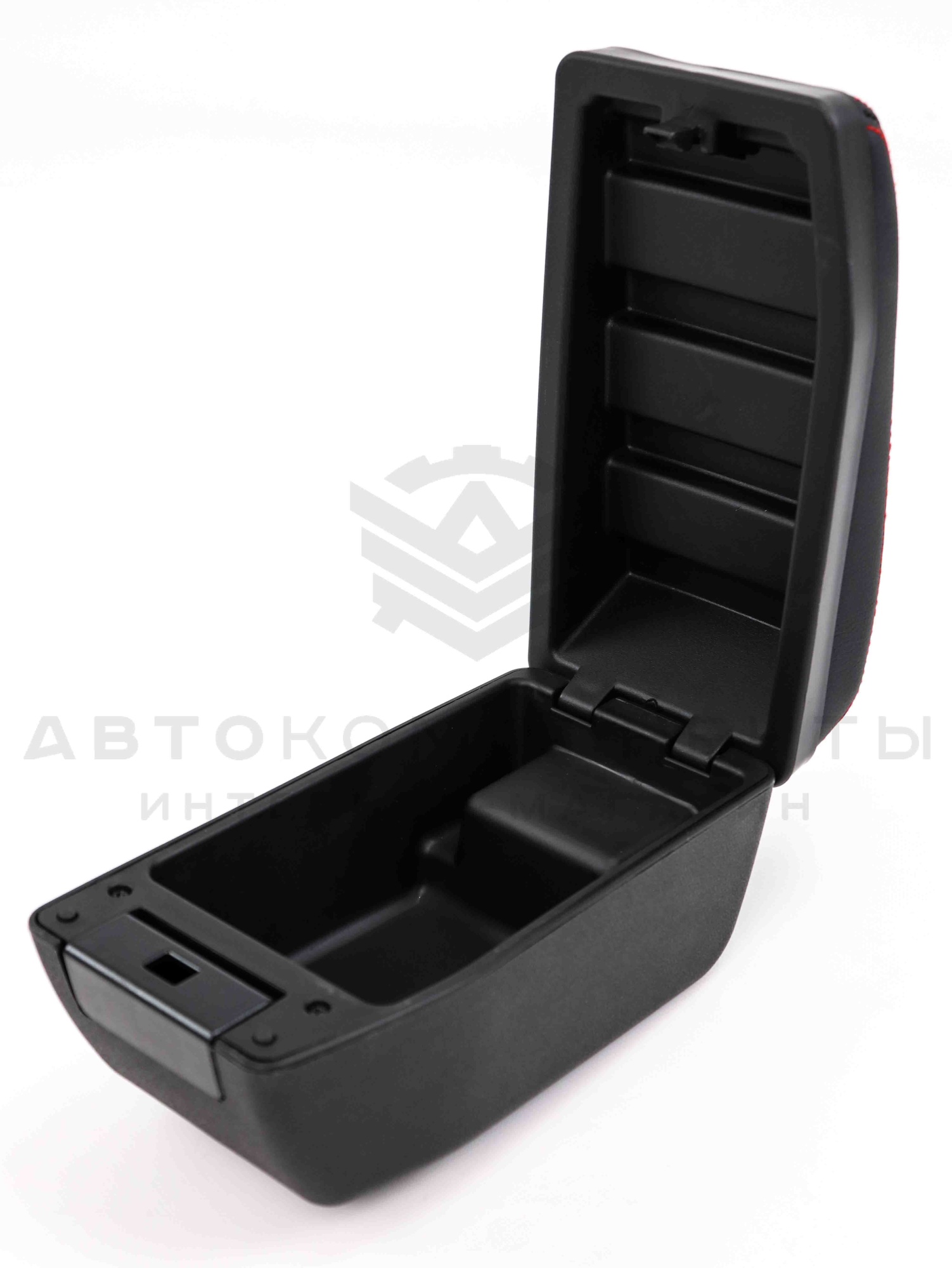 Подлокотник с боксом "Sal-Man" (в коже) Лада Приора (красная нить)