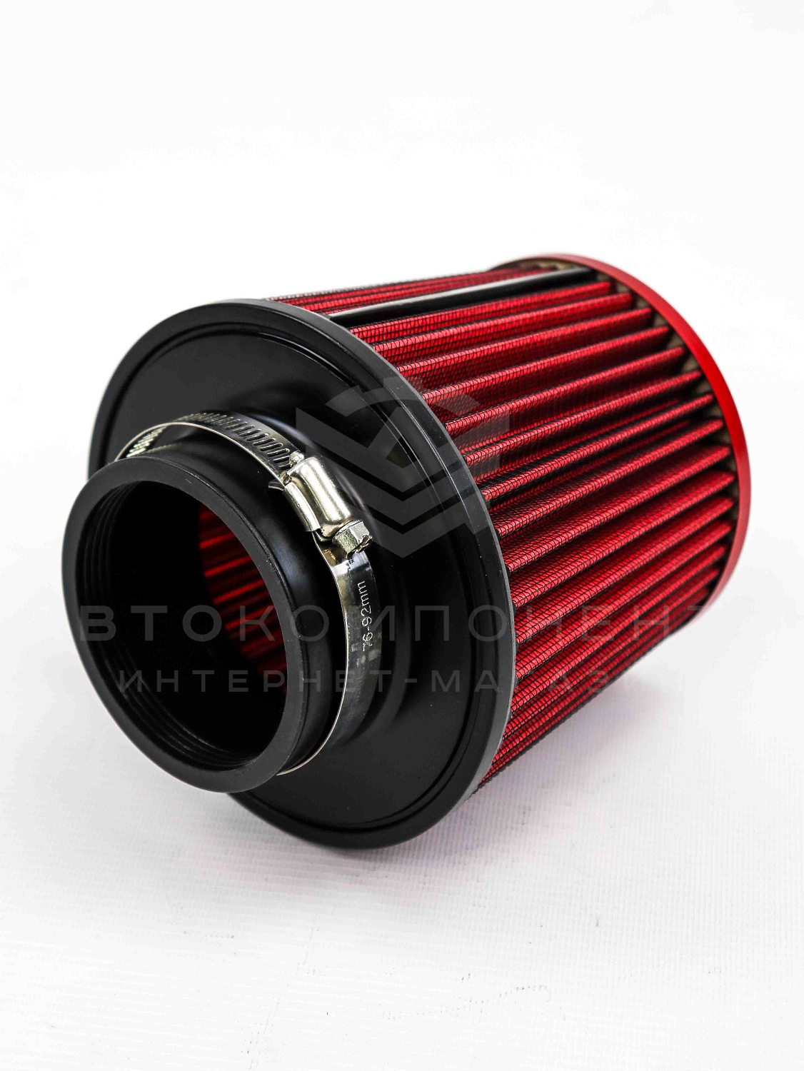 Универсальный воздушный фильтр нулевого сопротивления (нулевик) "GReddy" (красный)