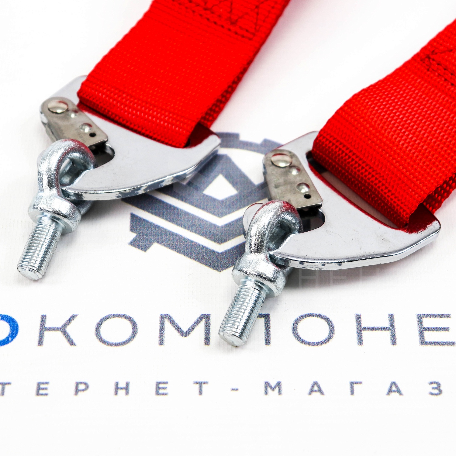 Ремни безопасности STREET OMP style 4-х точечные (красные)