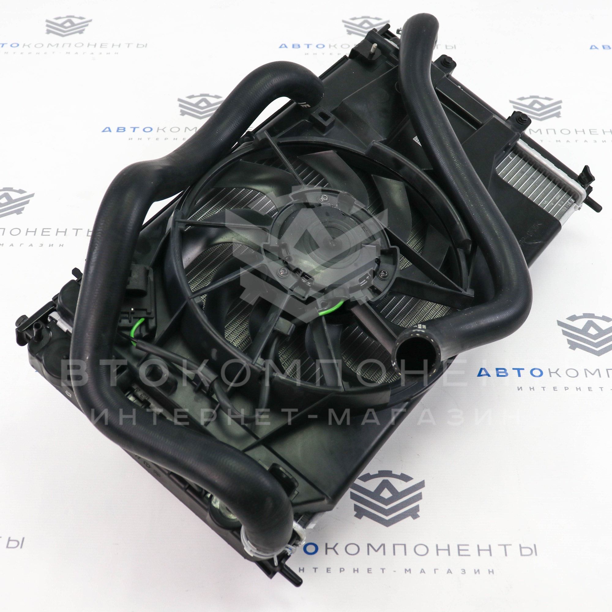 Радиатор охлаждения двигателя и кондиционера н/о (в сборе) Лада Калина 2, Гранта